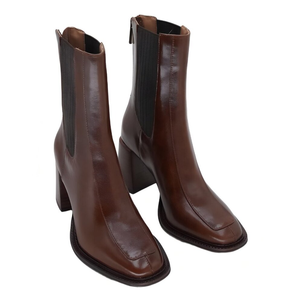 Steve Madden Brown Leather Heeled Boots